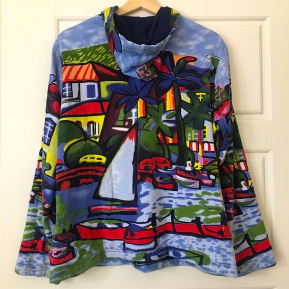 Michael Leu Jackets & Blazers - Michael Leu Watercolor Hooded Jacket Size XL